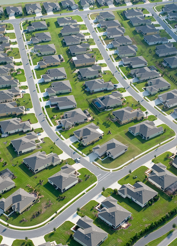 Aerial photo of a housing development